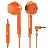 LUDOS FEROX Kopfhörer In Ear Kopfhörer mit Kabel und Mikrofon, 5 Jahre Garantie, In Ear Ohrhörer, 3,5 mm Klinkenstecker Earbuds, Satte Bässe Earphones, Headphones für iPhone, iPad, Samsung - Orange