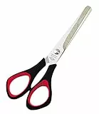 Wedo 9766 Allzweckschere Universalschere (rostfreier Edelstahl, rund, Kunststoff Softgriffe 15,5 cm) schwarz/rot
