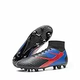 DREAM PAIRS Fußballschuhe Herren Top Professionelle Trainingsschuhe Professionelle Stollen Spikes Cleats Schnürsenkel Football Schuhe,Size 40,Schwarz/Blau,SDSC2407M