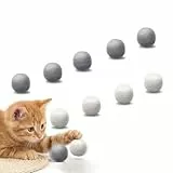 ROSAUI Katzen Spielbälle aus 100% Wolle 10er Set – 3 cm Filzbälle (5 Grau, 5 Weiß) – Natürliches & Leises Katzenspielzeug für Indoor Stubentiger, Interaktives Katzen Zubehör