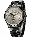 MEGALITH Armbanduhr Herren Sport Chronograph: Analog Quarz Schwarz Edelstahl - Militär Wasserdicht Datum Uhren für Männer
