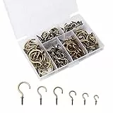 120 Stück Schraubhaken, Cup Hakenschrauben Kit, Schwerlast Bronze Vintage Deckenhaken, Haken zum Schrauben, in 6 Größe