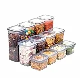 BOAA Fresh 12 Stk. Vorratsdosen mit Deckel Luftdicht Set, BPA frei, Aufbewahrungsbox mit Deckel Küche, Vorratsdosen-Sets, Vorratsdose Küchenorganizer, Vorratsbehälter 4x 1900 ml, 4x 1250 ml, 4x 600ml