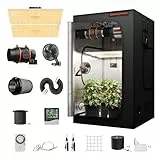 Spider Farmer Grow Box Komplett Set SF4000 LED Pflanzenlampe Vollspektrum Dimmbarer Grow Light GrowZelt Kit Komplettes 120x120x200cm Hydroponics Grow Tent Zuchtzelt mit 6 inch Inline Abluftventilator
