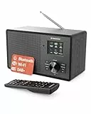 Internetradio WLAN | DAB Plus Radio Bluetooth | Kompakt Internetradio Klein | Küchenradio DAB mit Podcast-Funktion | Digitalradio UKW mit Fernbedienung, EQ & Dimmbares Farbdisplay | OAKCASTLE IR200