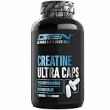 Creatine Ultra Caps - 180 Kapseln mit je 1250 mg reinem Creatin Monohydrat - Premium: Ultrafein + Mesh-Faktor von 200 - Hochdosiert