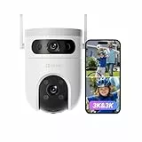 EZVIZ 3K+3K Dual Pan & Tilt WLAN Kamera, Kamera Überwachung aussen mit KI Personen-, und Fahrzeugerkennung, intelligente Verfolgung, Farbnachtsicht und wetterfest, H9c 5MP
