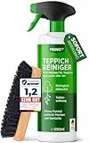 PRINOX Profi Teppichreiniger 580ml - Teppichboden Reiniger inkl. Teppich Bürste, schäumend für alle Teppiche - Teppich Reinigungsmittel & Fleckenentferner aus Deutschland
