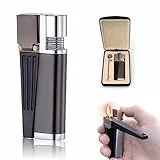 Nizirioo Aufblasbares Feuerzeug Winddichtes Feuerzeug: Wasserdicht Winddicht Feuerzeug,2 in 1 Tragbares Faltbares Metal Lighter with Rotatable Tube,Aufblasbares Feuerzeug mit Geschenkbox für Camping