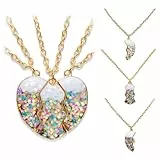 LHOEST Freundschaftskette Mädchen Kinder Damen Halskette 3Stück Bff Ketten für 3 Magnetisch Freundschaftsketten für 3 Herz Dreier Freundschaftsketten Puzzle Kette Friends Anhänger Golden Bff Geschenke