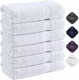 Utopia Towels - 6er Pack Frottee handtücher 50x100 cm mit Aufhängeschlaufe, mittelgroße Handtücher 100% Baumwolle weich und saugfähig Handtücher Set (Weiß)