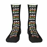 FHIZOAL Jah Bless Socken für Erwachsene, mittelhoch, dehnbar, feuchtigkeitsableitend, für den täglichen Gebrauch, Outdoor, Fitness, Laufen, weiß, Einheitsgröße