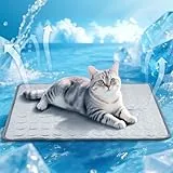 Kühlmatte für Hunde und Katze 61 x 51CM, Haustier Kühlmatte Waschbares Matte Sommer Kühlkissen Katzen Selbstkühlende, Selbst Kühlende Hundematte für Zuhause Unterwegs oder im Auto (grau)