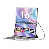 Teamgee 16 Zoll Laptop-Bildschirmverlängerung, 1080P FHD IPS tragbarer Monitor