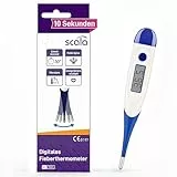scala SC 1501 flex Fieberthermometer digital – 10 Sek. Messzeit, flexible Spitze, Fieberalarm, wasserdicht – oral, rektal & axillar – für Baby, Kinder & Erwachsene (blau)