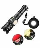 Fsiviim Ultra leistungsstarke LED-Taschenlampe, wiederaufladbar, USB, leistungsstarke Taschenlampe, 5 Beleuchtungsmodi, Wandern und Notfälle, zoombar, ideal für Camping