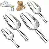 4 Stück Candy Bar Schaufel,4 Größen Mehlschaufel Edelstahl,Silbrig Eisschaufel für Eiswürfel,Mehrzweck Abfüllschaufel,Schaufeln Candybar für Küche,Bar,Buffet,Party,Vielseitig & Spülmaschinenfest