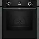 NEFF B4ACE2AG3, N50, Backofen, Made in Germany, LCD-Display, Slide and Hide, 3D Heißluft, CircoTherm, Easy Clean, Kindersicherung, Schnellaufheizung, 60 x 60 cm, Graphite-Grey