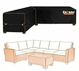 Enzeno Gartenmöbel Abdeckung für L-Form Sofas (Linke Kurz-Rechte Lang) Ecksofa Abdeckplane Mit Wasserdicht Streifen, Wasserdicht Lounge Abdeckung Loungemöbel Abdeckhaube 222x286x87cm