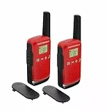 Motorola Talkabout T42 PMR-Funkgeräte ( PMR446, 16 Kanäle, Reichweite 4 km) rot , 2 Stück (1er Pack)