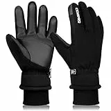 Yobenki Winterhandschuhe Skihandschuhe Herren wasserdichte Touchscreen 3M Thinsulate Warme Fahrradhandschuhe Kaltes Wetter Schnee Handschuhe für Skifahren, Rodeln, Snowboard, Wandern (S, B5)