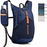 BECOJADDE 15L Wanderrucksack Herren Kleiner Rucksack Damen Leichter Daypack Tagesrucksack Faltbarer Trekkingrucksack für Camping Outdoor Wandern Travel Blau