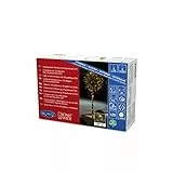 Konstsmide 3642-810 LED Lichterkette, mit Glimmereffekt / für Außen (IP44) / 240 bernsteinfarbene Dioden (120 glimmend) / 24V Außentrafo / schwarzes Kabel, 240 LEDs, Weiß