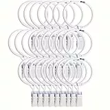 35 Stück öffnende Vorhang-Clips mit Ringen, weiß, 3,8 cm, Starke Metall-dekorative Vorhang-Clips, rostfreie Vorhangringe, Vorhangstangen-Clips für Badezimmer, Wohnzimmer und Gästezimmer (3.8CM)