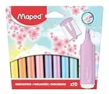 Maped - Textmarker FLUO PEPS PASTELL - 10 Textmarker in verschiedenen, leichten Pastelltönen