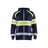 BLÅKLÄDER Blaklader 3552-1158 Warnschutz-Sweatshirt mit Kapuze - Größe XXL - Marineblau/Warngelb