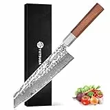 YOTSUBA Damastmesser Kochmesser, Profi Küchenmesser Messer Klingenlänge 20 cm Chefmesser Allzweckmesser aus hochwertigem Edelstahl, Extra Scharfe Messerklinge mit ergonomischem Griff