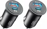 INIU Zigarettenanzünder, 12V USB C Adapter 60W Auto PD & QC 3.0 Kfz Ladegerät, Auto Ladegerät Adapter USB Zigarettenanzünder Verteiler Steckdose mit iPhone 16 15 14 13 Pro Max iPad Samsung S24 S23