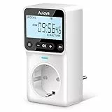 Zeitschaltuhr Steckdose Digital Deutsche Version - 25 programmierbare Wochen-/Tages-/Minuten-Programme, LCD-Display, Digitale zeitschaltuhren 3680W für Innenbereich 1er Pack