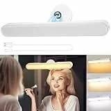 LED schminktisch beleuchtung, Dimmbar Vanity Mirror Licht für Schminktisch Lampe, 4000mAH Wiederaufladbar Spiegel Beleuchtung Ohne Kabel, Tragbare Abnehmbare 360°Drehung Spiegellampe Badezimmer