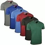 FULL TIME SPORTS 6 Pack Melange Sortiert V-Neck Tech T-Shirts (6) - Large