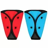 URAQT 2 Stück Gurtpolster Auto Kinder, Auto Sicherheitsgurt, Abnehmbar, Gurtpolster Kinder Universal Einstellbare, Hochwertiges Schutzkissen für Mädchen und Jungen(Rot+Blau)