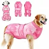 Eyein Hundebody Nach Op, Atmungsaktiver Verstellbarer Einteiler für weibliche und männliche Hunde, Anti-Lecken und Wundschutz, Alternative zu E-Kragen und Trichter nach Operationen, Rosa, XL