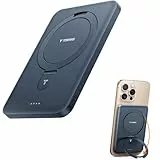 TORRAS 0.45' Ultra Slim Magnetische Power Bank für MagSafe, 5000 mAh USB C Portable Charger, 22.5W PD Wireless Schnell PowerBank, für iPhone 17 Pro Max, Pro,16,15,14,13,12, Schwarz