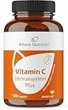 Rhein Nutrition Vitamin C Hochdosiert 500 mg | Vitamin C Kapseln mit reiner Ascorbinsäure | Vit C Hochdosiert für dein Immunsystem | 120 vegane Kapseln 4 Monate Vorrat | Laborgeprüft Made in Germany