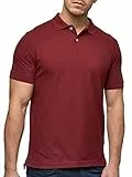 Indicode Herren Wadim Poloshirt aus Baumwolle | Herrenpoloshirt Polokragen Baumwollshirt Bordeaux, M