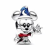 HAEPIAR S925 Sterling Silver Pendant Dangle Beads Charms für Armbänder und Halsketten Mouse the Wizard für Frauen Mädchen Freunde