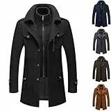 Herren Wintermantel Mantel Herren Wintermantel aus Wolle für Freizeit und Business Coat Wolljacke mit Langschnitt Wollmantel Lang Warme Winterjacke Elegant als Trenchcoat​ Winterjacke Herren Business