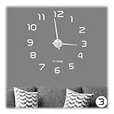 Relaxdays DIY Wanduhr, 3D-Zahlen, Uhr Wandtattoo zum Aufkleben, einfache Installation, Größe variabel, modern, silber