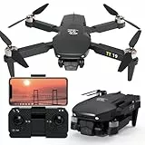 TT19 Mini Drohne mit Kamera 180° Hindernisvermeidung 40KM/H Maximale Geschwindigkeit RC FPV Drohnen für Anfänger Erwachsene Bürstenloser Motor Drone Adjustable Camera 1080p Faltbar Quadcopter