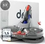 Dripl Wischaufsatz für Dyson V7/V8/V10/V11/V12/V15 Staubsauger, Elektrischer Bodenwischer mit Abnehmbaren Wassertank und 6 Waschbare Mopps + 1 Füllbehälter (V7/V8/V10/V11/V15/Gen5)