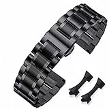 HEYOZURY Uhrenarmbänder für Uhr mit Geraden und Gebogenen Ende 16mm,18mm,19mm,20mm,22mm,24mm Metal Ersatzband Armbänder für Herren/Damen