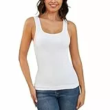 MISS MOLY Shape Unterhemd Damen Bauch Weg Shapewear Nahtloses Formende Tops Für Damen Figurformendes Trägertop Body Shaper Kompressions Tanktop Shirt Camisole(Weiß, L)