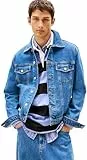 Tommy Jeans Herren Jeansjacke Ryan mit Brusttaschen, Blau (Denim Medium), XL