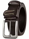 GSG SINCE 1998 Ledergürtel Herren 38mm Breit kürzbar Gürtel Leder für Männer Business und formelle Anlässe kaffee 34-38 inch