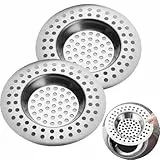 2 Stück Abflusssieb Edelstahl, Abfluss Sieb, Spüle Filter Sieb, Haarsieb Dusche, Waschbecken Sieb, Spülbeckensieb, Abflusssieb Siebe für Dusche,Badewanne, Küche,2.95 '/ 7.5 cm